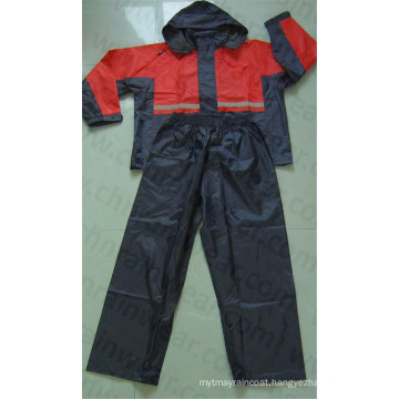 PVC Coated Waterproof Rainsuit / Rain Suit for Outdoor Travel